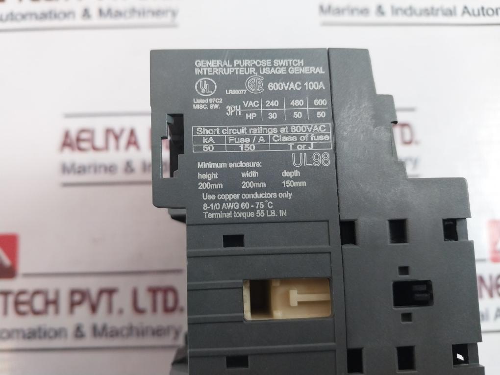 Abb Ot125E4 General Purpose Switch 600Vac 100A