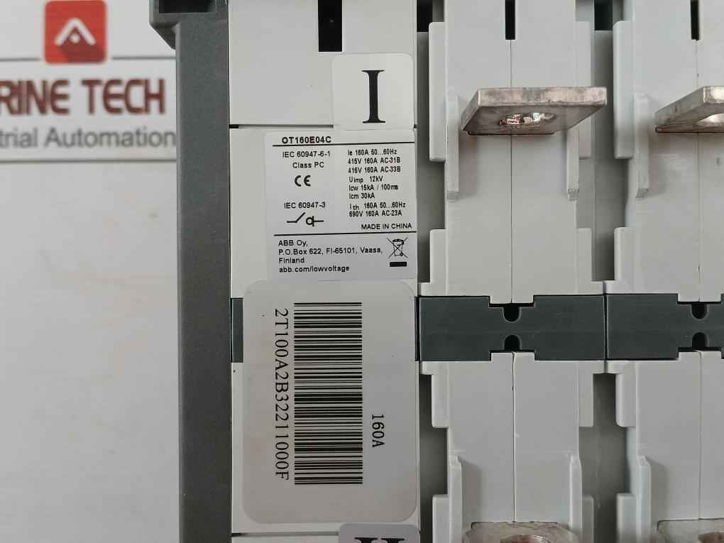 Abb Ot160E04C Manual Change-over Switch Unit 4P 415V 160A Ac-31B