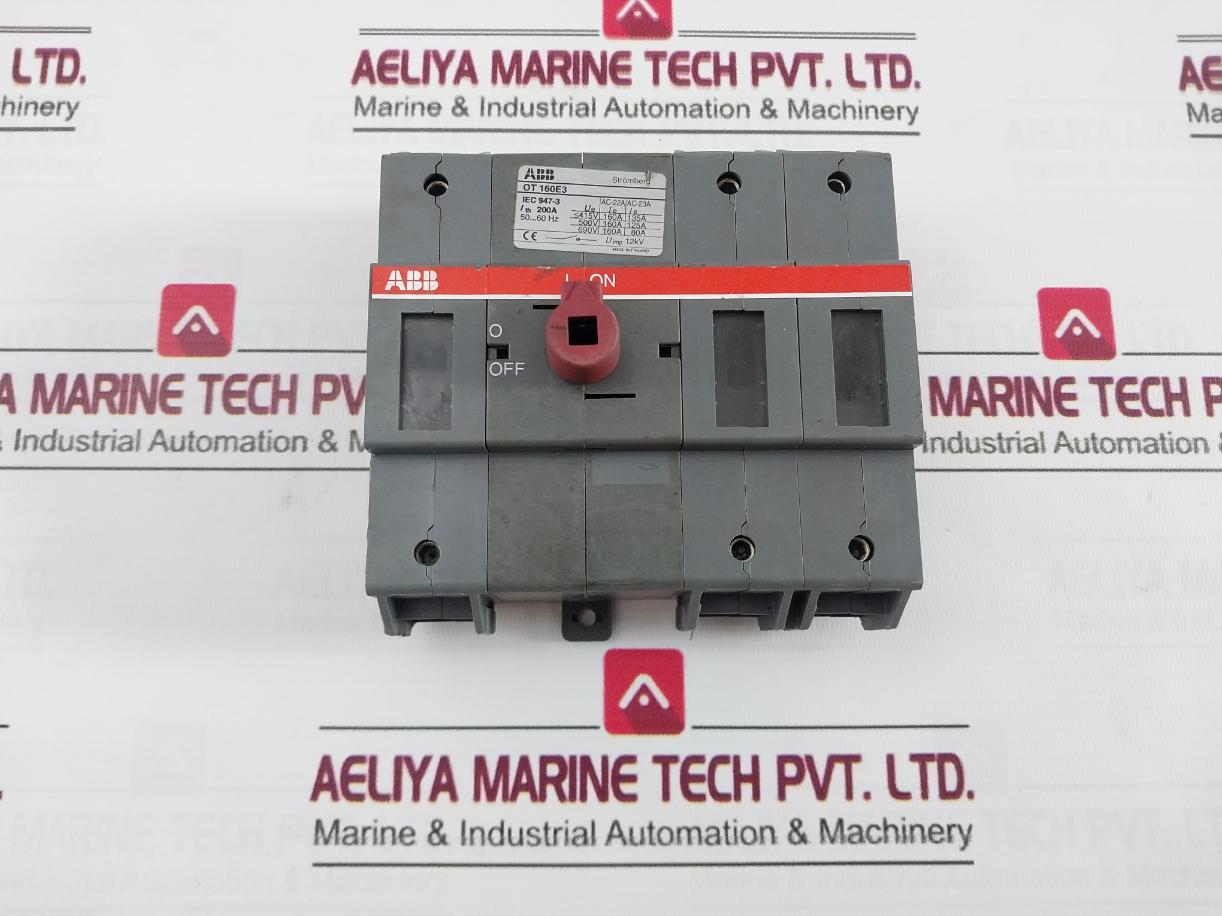 Abb Ot 160E3 Panel Mount Disconnect Switch 200A 50-60Hz 12Kv