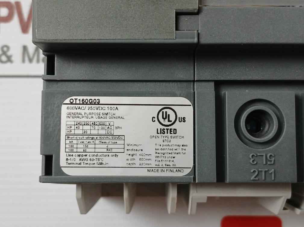 Abb Ot160G03 General Purpose Switch 50-60Hz