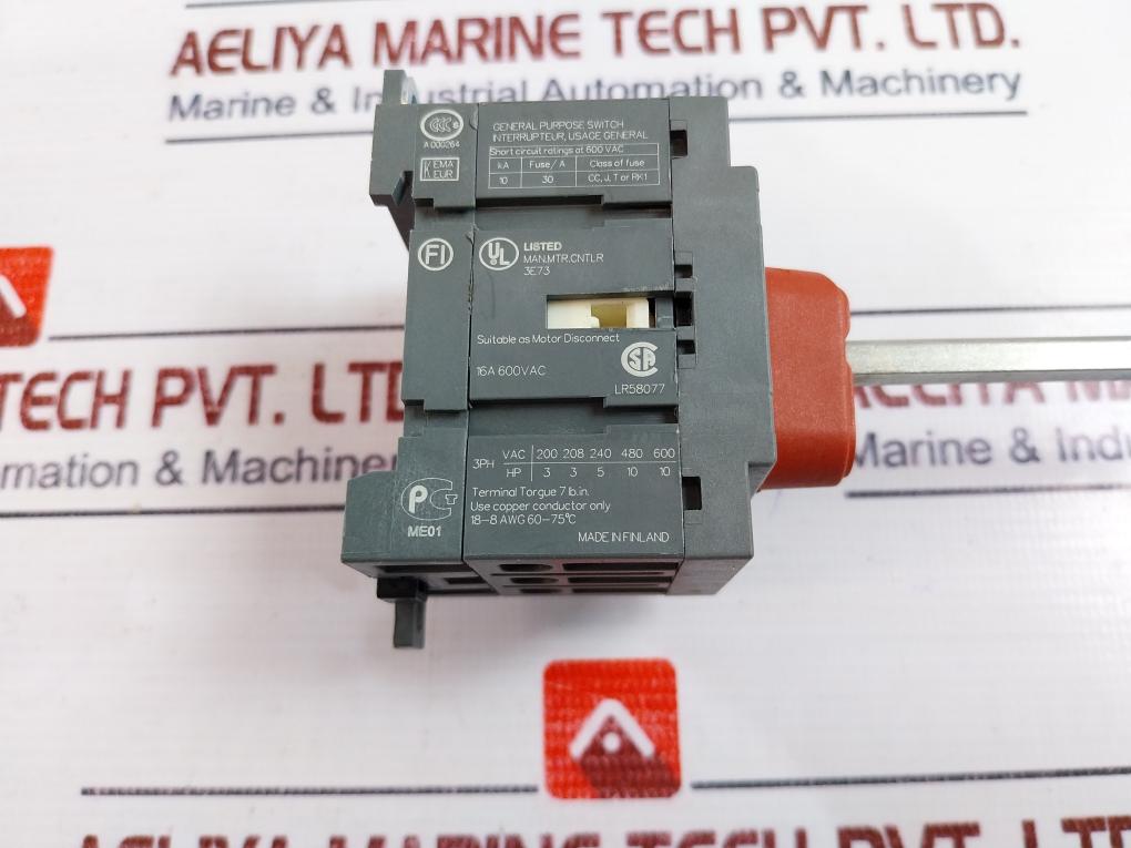 Abb Ot16E3 Disconnect Switch With Auxiliary Contact Oa1G10 25A