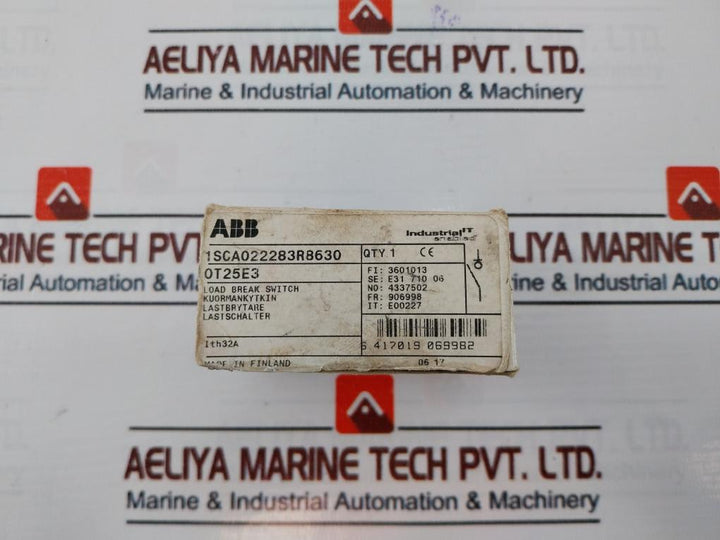 Abb Ot25E3 Load Break Switch 25A 600Vac Iec 60947-3