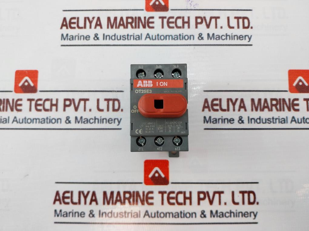 Abb Ot25E3 Load Break Switch 25A 600Vac Iec 60947-3