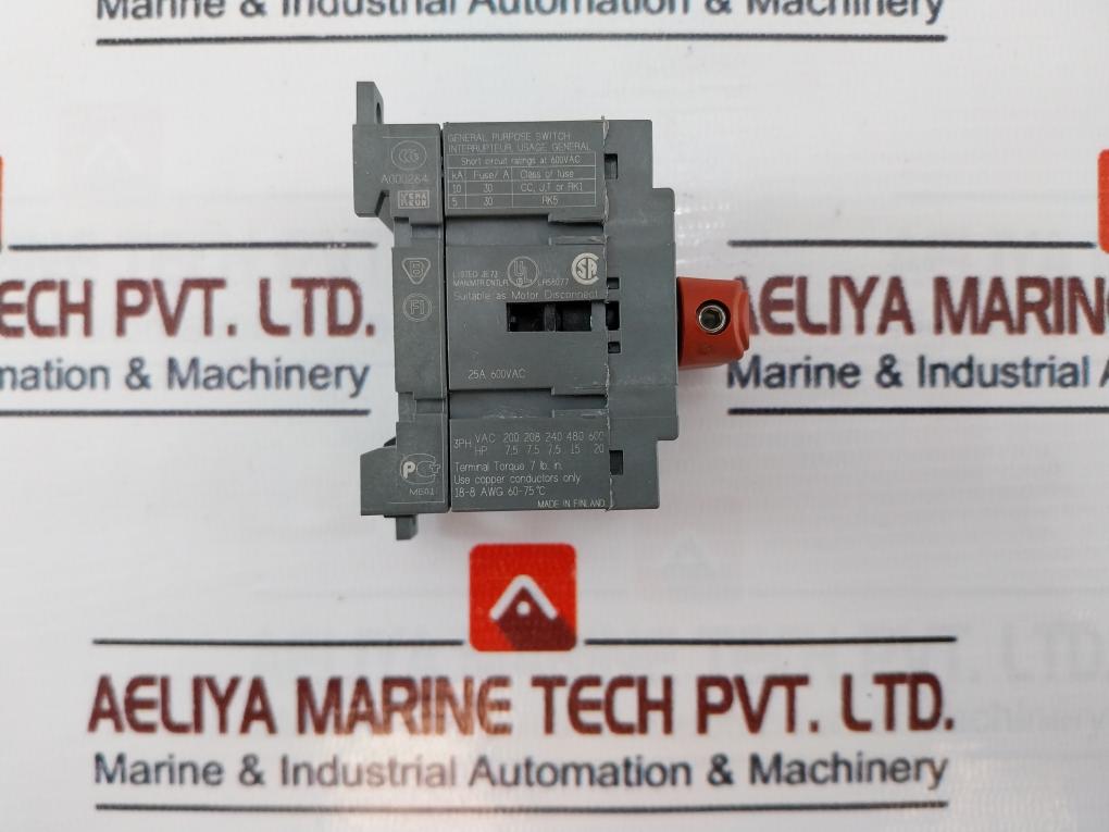 Abb Ot25E3 Load Break Switch 25A 600Vac Iec 60947-3