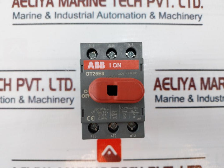 Abb Ot25E3 Load Break Switch 25A 600Vac Iec 60947-3