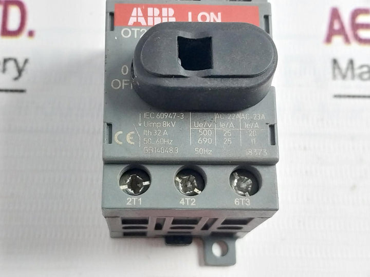 Abb Ot25F3 Disconnect Switch 50-60Hz 60-75C 32A