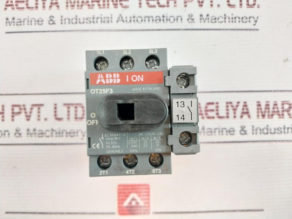 Abb Ot25F3 Disconnector Switch With Oa1G10 Auxiliary Contact