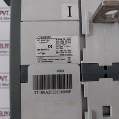 ABB OT400E03C Transfer Switch 400A IEC 60947 400A 50…60HZ