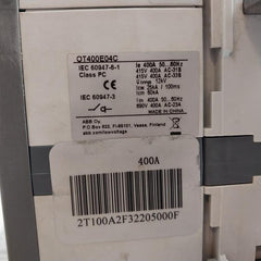 Abb Ot400E04C Manual Change-over Switch 415V 400A Ac-31B