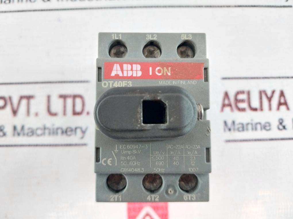 Abb Ot40F3 Disconnect Switch 600Vac 40A