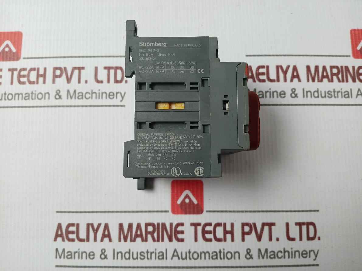 Abb Ot63E3 Load Break Switch 600 Vac 80A 50-60Hz 1Sca022352R7090