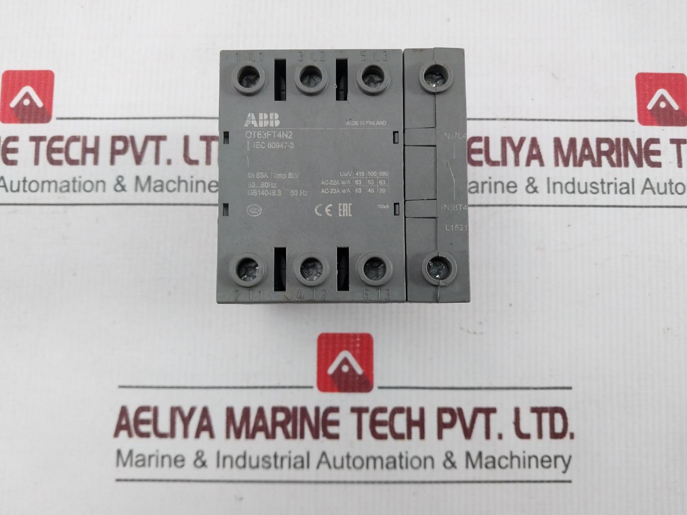 Abb Ot63Ft4N2 Diconnect Switch 600Vac-60A-50-60Hz