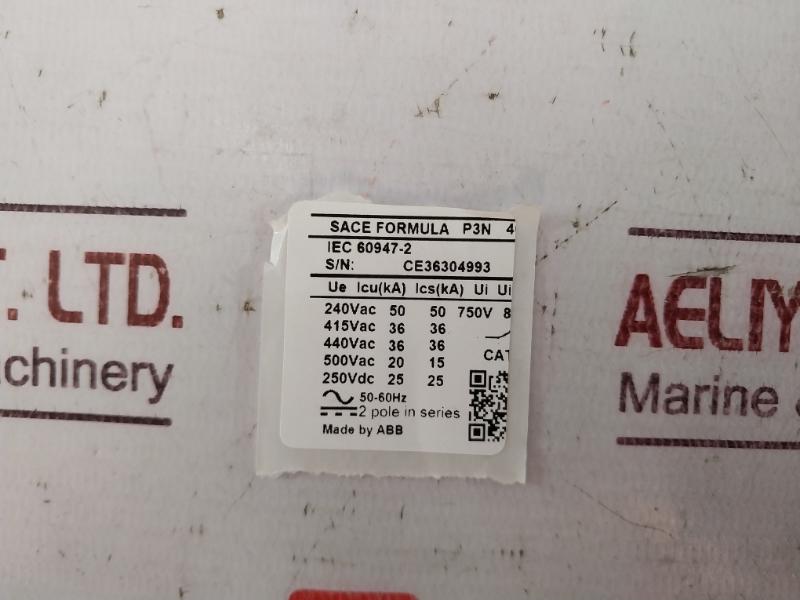 Abb P3N 400 Circuit Breaker Ce36304993 Adl24052071998 006010