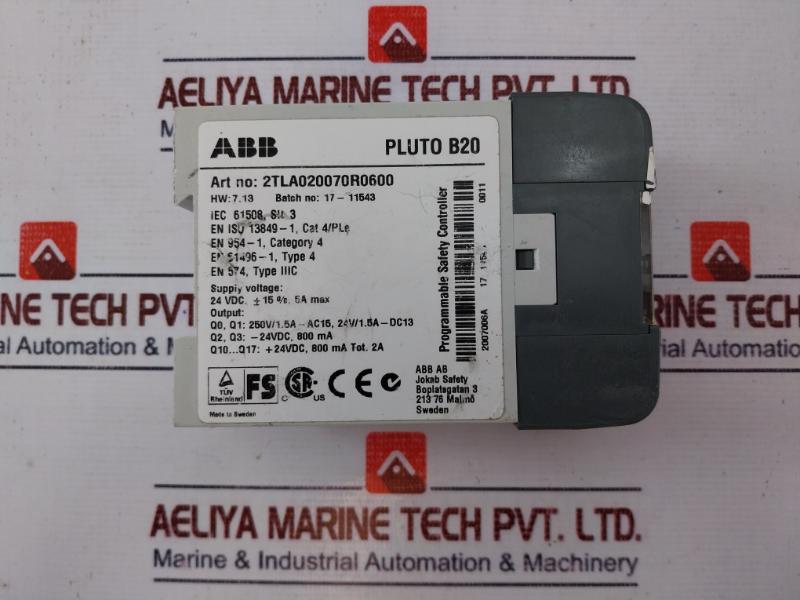 ABB PLUTO B20 Programmable Safety Controller 2TLA020070R0600, 24 Vdc