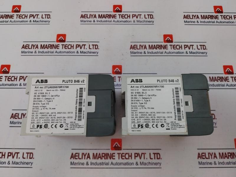 Abb Pluto B46 V2 2Tla020070R1700 Programmable Safety Controller 24 Vdc