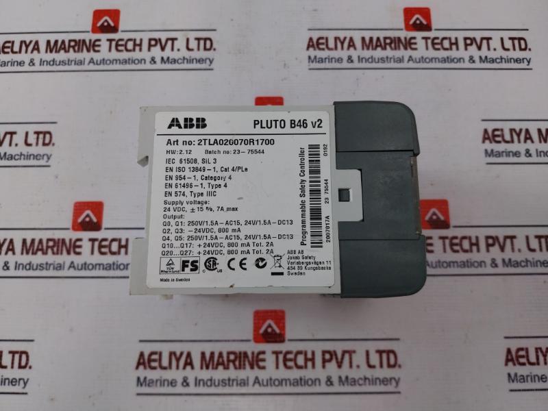 Abb Pluto B46 V2 2Tla020070R1700 Programmable Safety Controller 24 Vdc