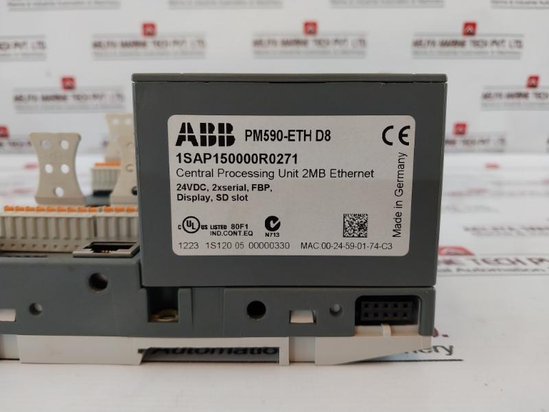 Abb Pm590-eth D8 Cpu, 2Mb Ethernet, 24Vdc, Central Processing Unit