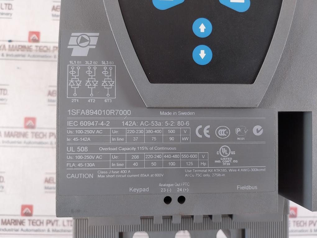 Abb Pst142-600-70 Soft Starter 1Sfa894010R7000 100-250Vac 50/60Hz 45-142A
