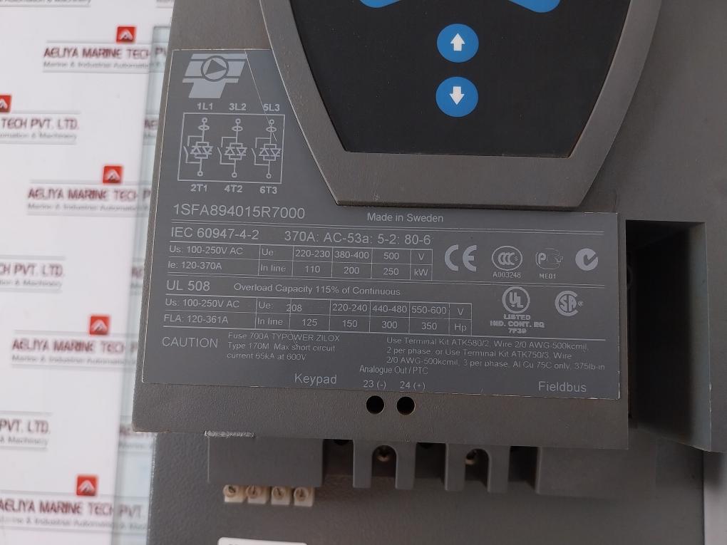 Abb Pstb370-600-70 1Sfa894015R7000 Soft Starter 100-250V 120-370A 50/60Hz