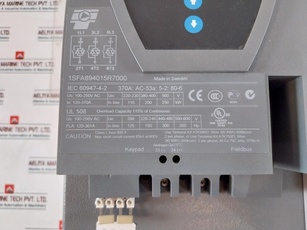 Abb Pstb370-600-70 1Sfa894015R7000 Soft Starter 120-370A 50/60Hz