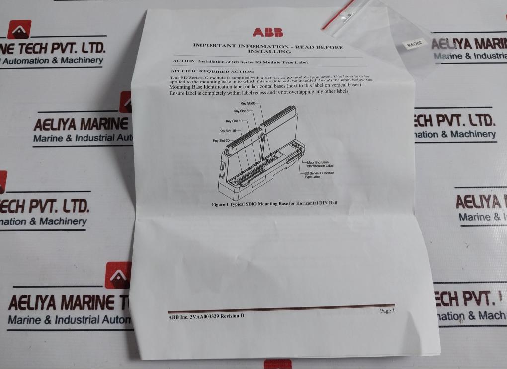 Abb Rao02 16-channel Redundant Analog Output Module 2vaa008428r1 Rev E