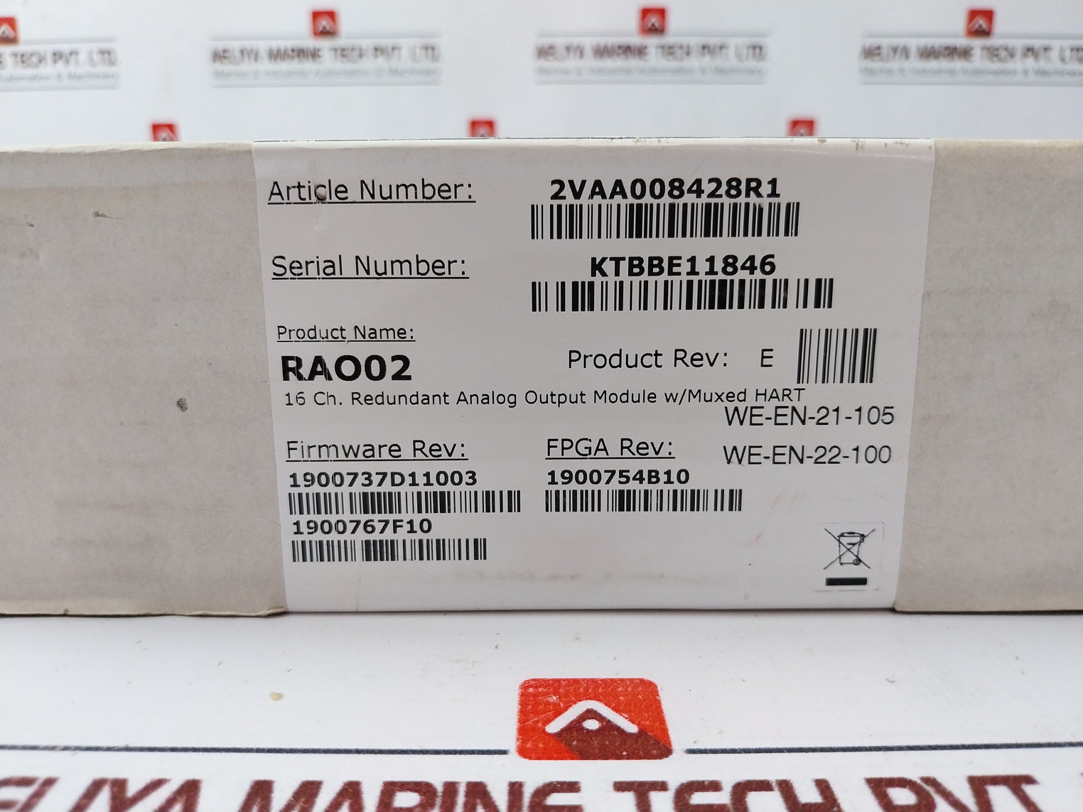 ABB RAO02 16 Channel Redundant Analog Output Module 2VAA008428R1