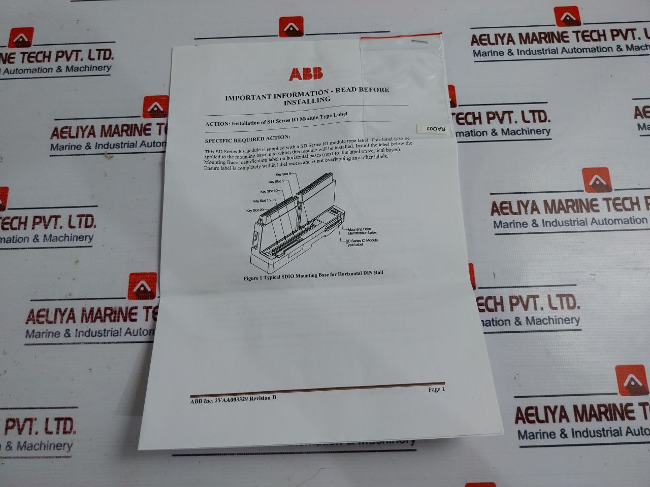 ABB RAO02 16 Channel Redundant Analog Output Module 2VAA008428R1