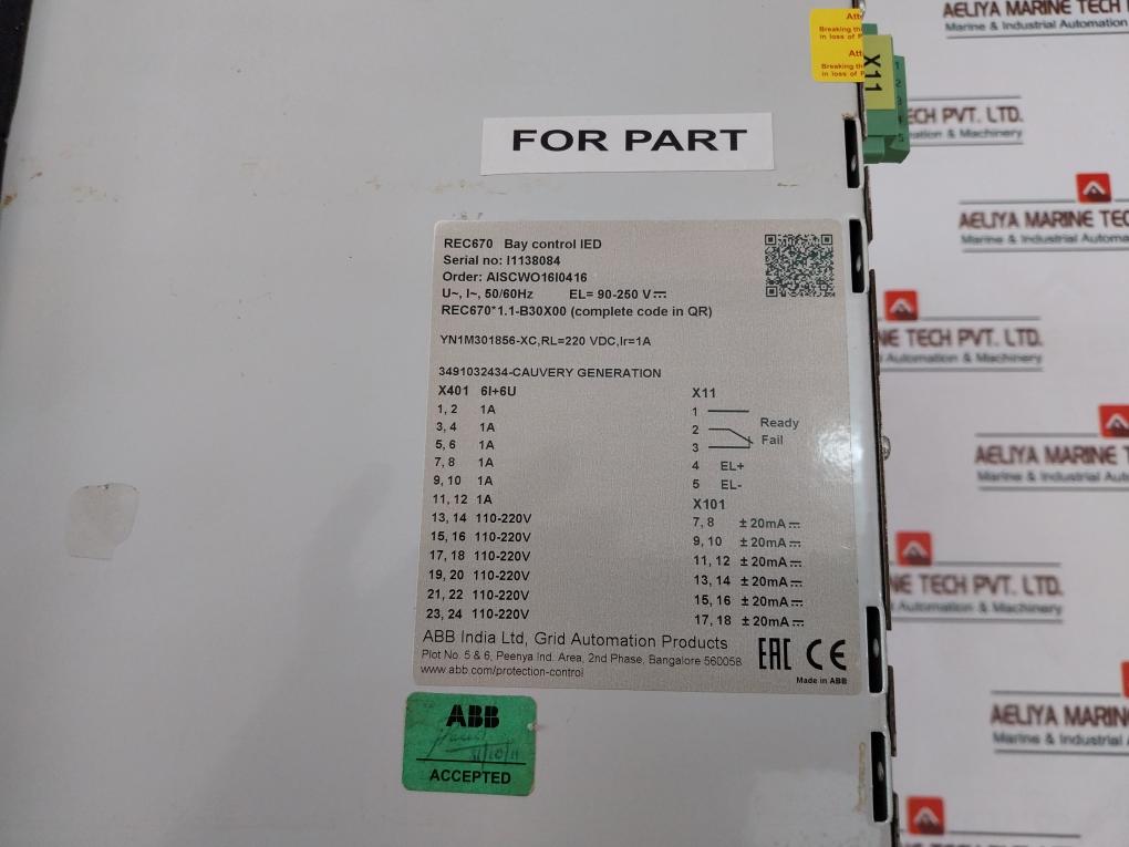 Abb Rec 670 Bay Control Display 220/250Vdc 50/60Hz