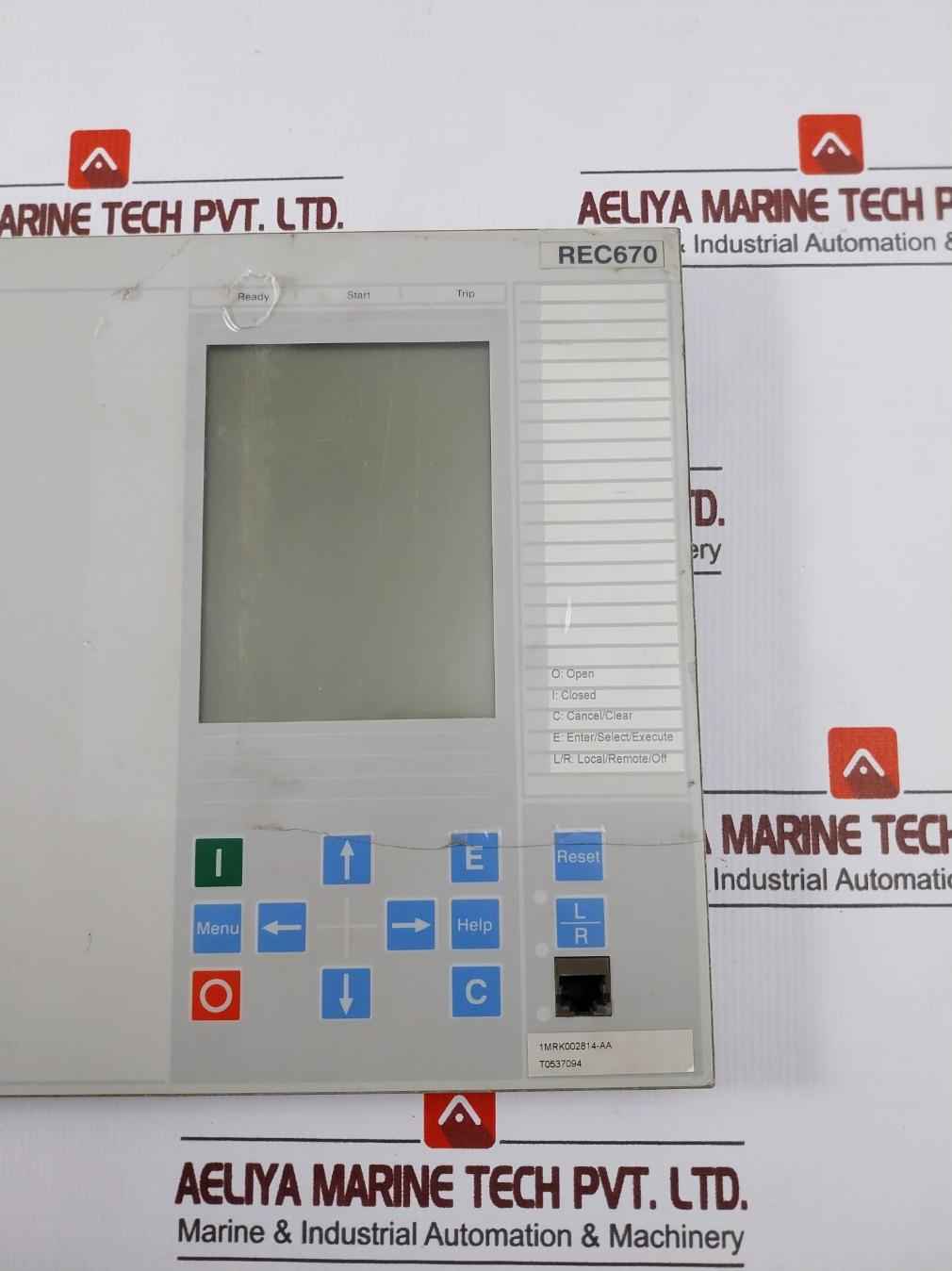 Abb Rec670 Bay Control Unit 1/1B Rev.R.G0 1Mrk002814-aa (Front Panel Only)