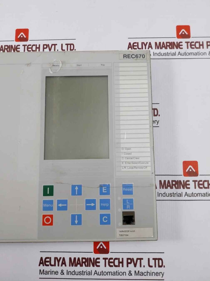 Abb Rec670 Bay Control Unit 1/1B Rev.R.G0 1Mrk002814-aa (Front Panel Only)