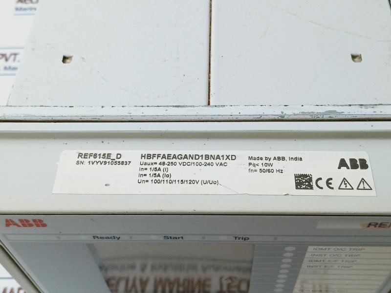 Abb Ref615E_D Feeder Protection And Control Relay 50/60Hz 48-250 Vdc/100-240 Vac