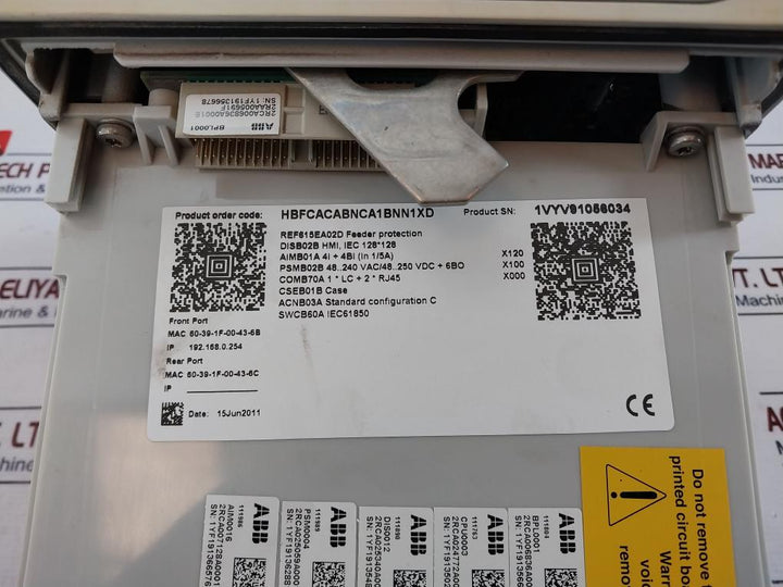 Abb Ref615 Feeder Protection And Control Relay Ref615E_D 48-250 Vdc/100-240 Vac