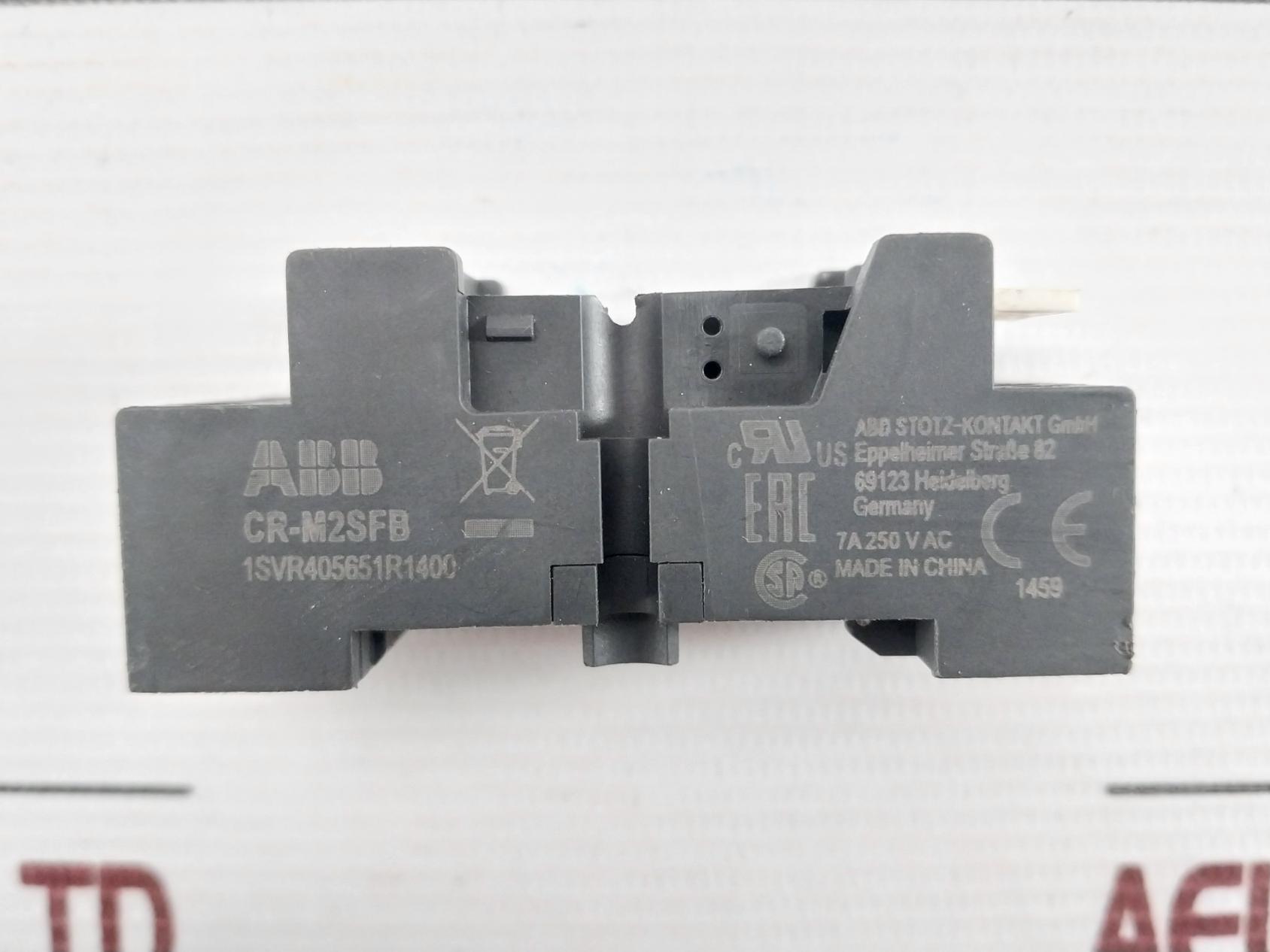 Abb Relay Socket Base 7A Part No.Cr-m2Sfb 250Vac