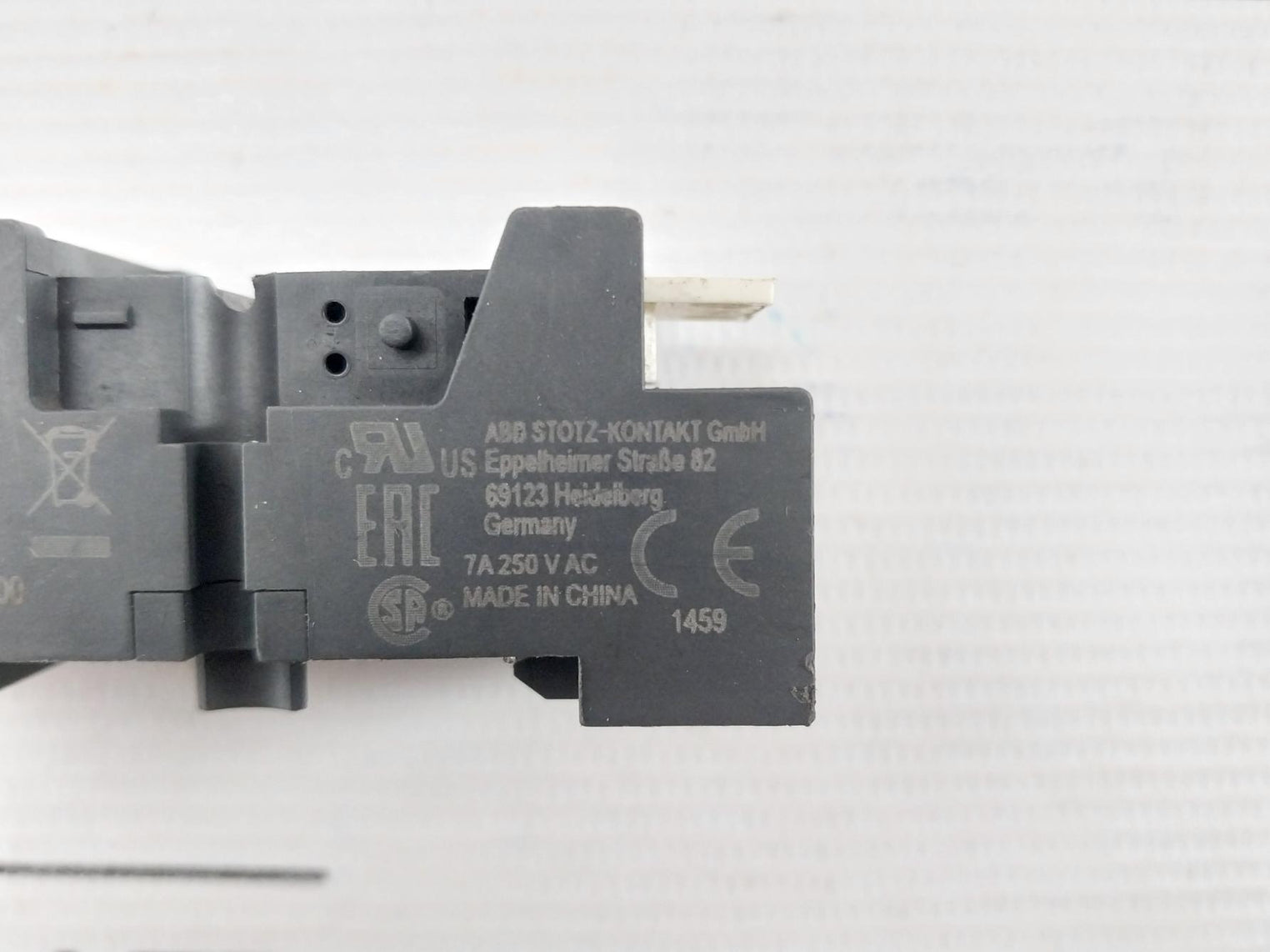 Abb Relay Socket Base 7A Part No.Cr-m2Sfb 250Vac