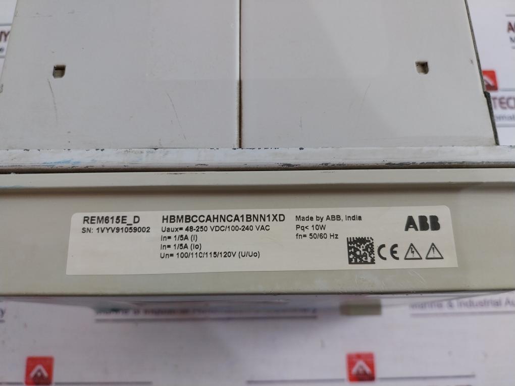Abb Rem615E_D Motor Protection And Control Relay 50/60Hz 100/110/115/120V