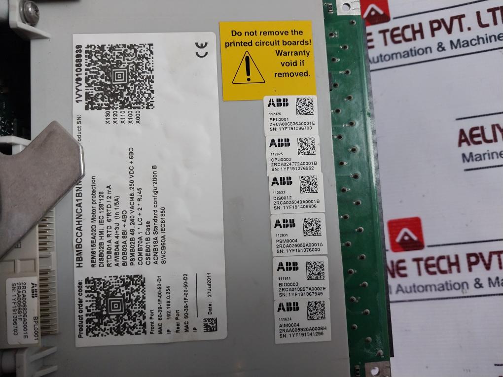 Abb Rem615 Rem615E_D Motor Protection Control Relay Hbmbccahnca1Bnn1Xd 50/60 Hz