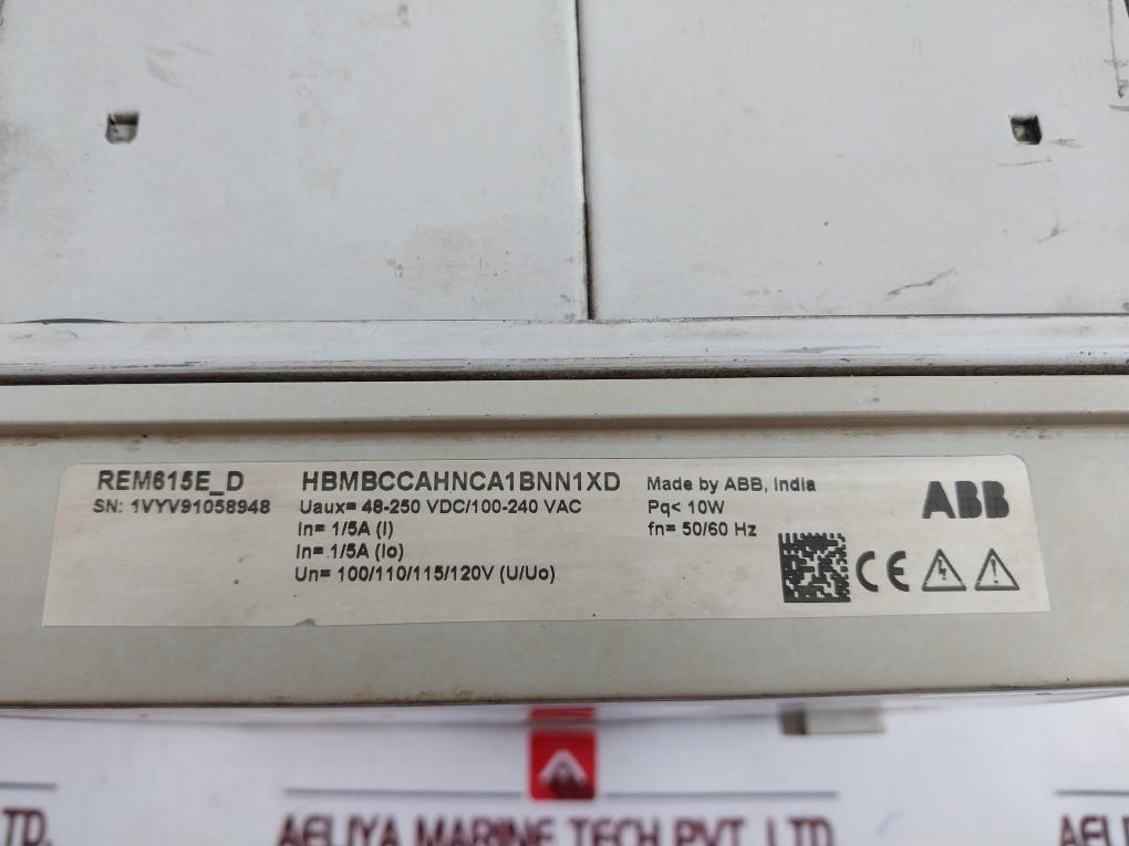 Abb Rem615 Rem615E_D Motor Protection Control Relay Hbmbccahnca1Bnn1Xd 50/60 Hz