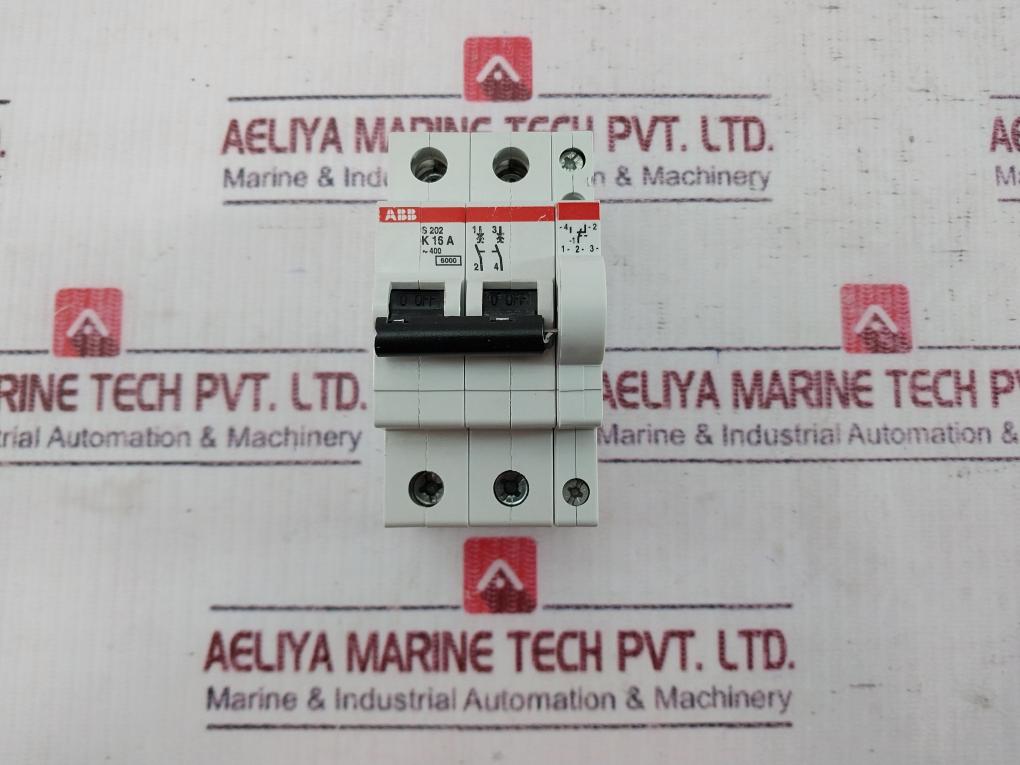 Abb S202-k16A Two Pole Miniature Circuit Breaker 253/440 V Ac