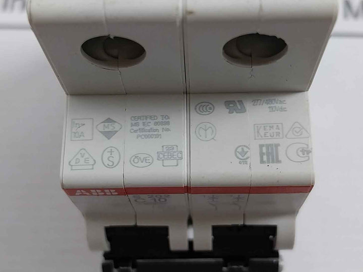 Abb S 202 C10 Miniature Circuit Breaker 277/480Vac 50/60Hz