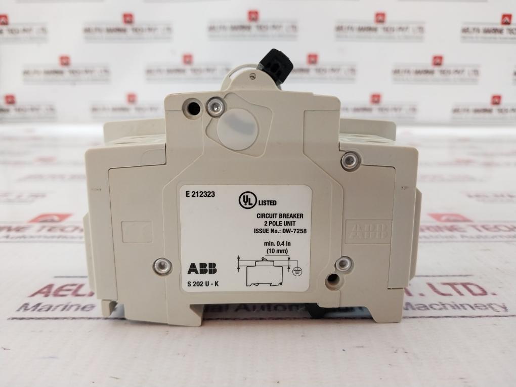 Abb S202U-k2A Circuit Breaker 2 Pole Unit 50/60 Hz E212323