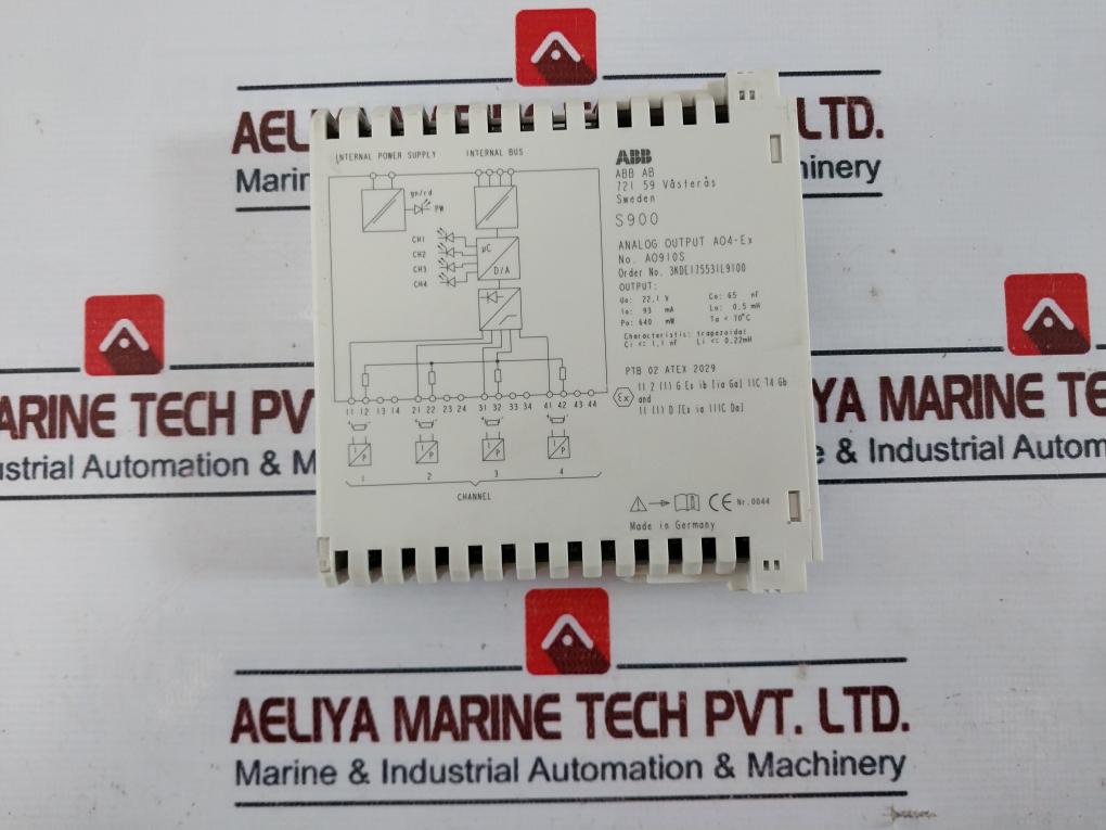 Abb S900 Termination Unit Input/Output Module 710-750Mw 280190012 Hw 03.00