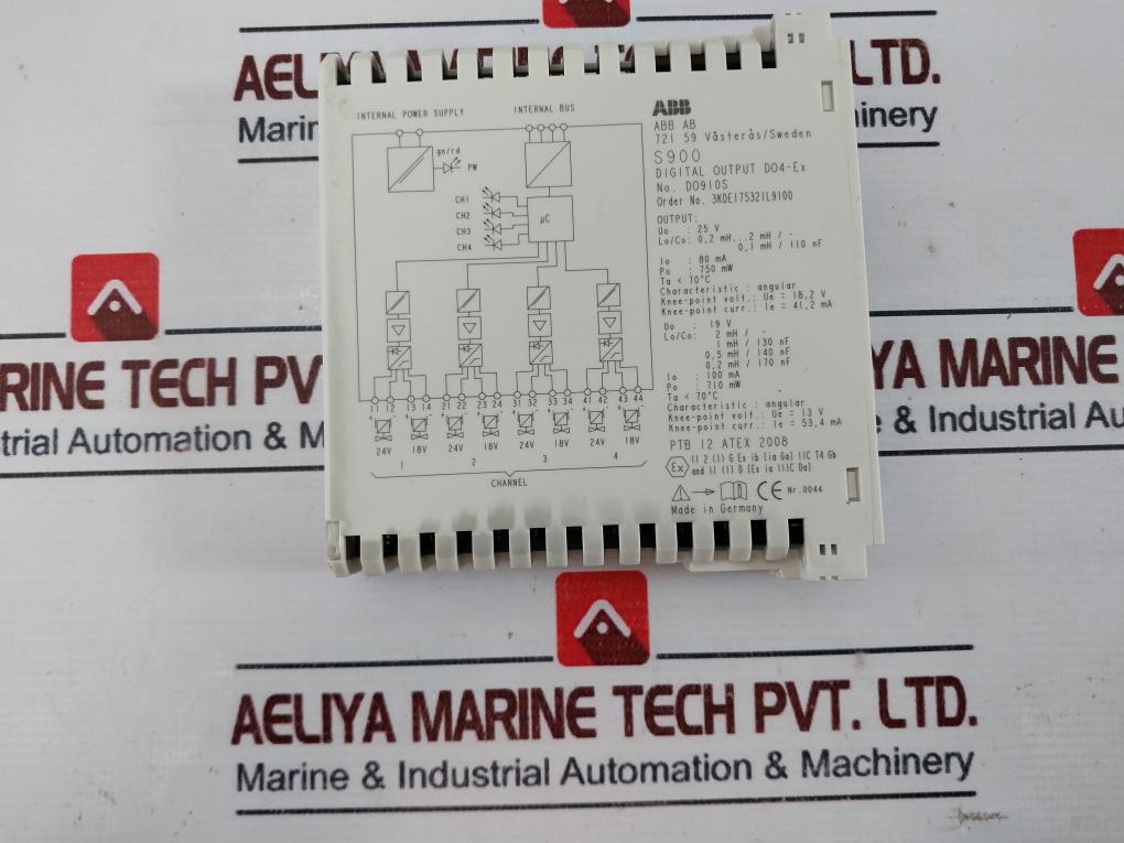 Abb S900 Termination Unit Input/Output Module 710-750Mw 280190012 Hw 03.00
