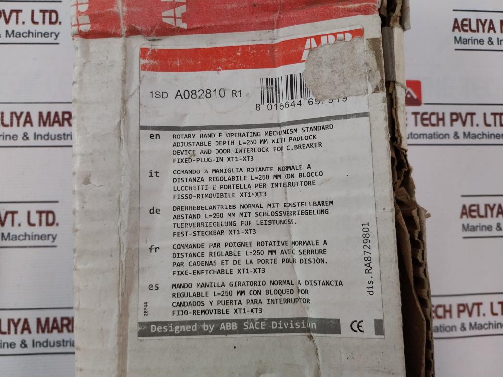 Abb Sace 1Sda082810R1 Rotary Handle Operating Mechanism For Circuit Breaker 250M