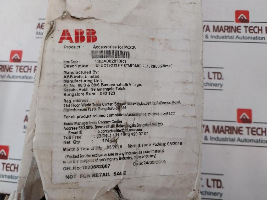 Abb Sace 1Sda082810R1 Rotary Handle Operating Mechanism For Circuit Breaker 250M