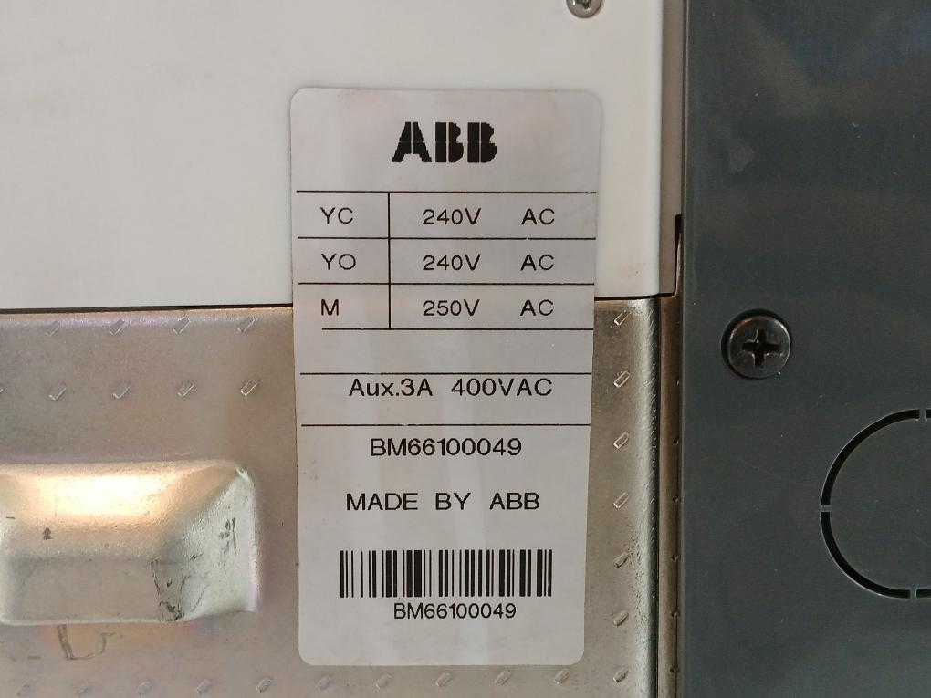 Abb Sace E1N 08 Air Circuit-breaker 220-240V 50-60Hz Bm66100049 Re0562