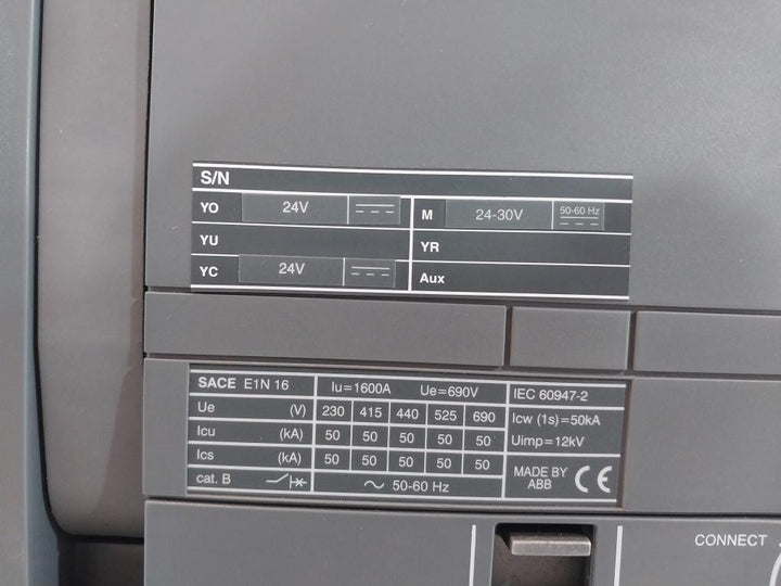 Abb Sace E1n 16 Emax Circuit-breaker 3a 400vac Blc6104178 J101 J102
