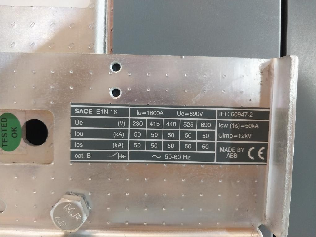 Abb Sace E1N 16 Emax Circuit-breaker 3A 400Vac Blc6104178 J101 J102