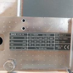 Abb Sace E1n 16 Emax Circuit-breaker 3a 400vac Blc6104178 J101 J102