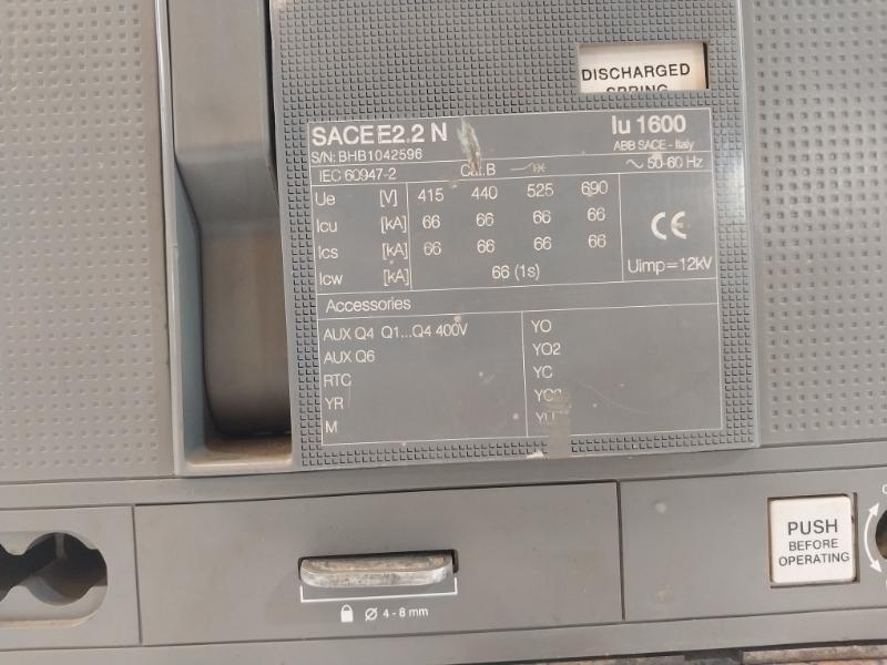 Abb Sace E2.2 N Ekip Touch Lsi Low Voltage 3 Pole Circuit Breaker 74303173824M1