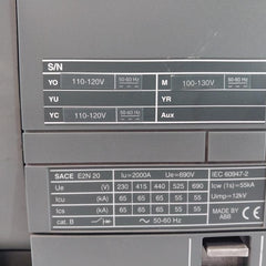 Abb Sace E2N 20 Emax Circuit Breaker 400 Vac Iec 60947-2 110-120V 50/60Hz